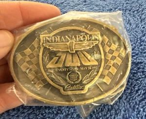 NOS 1992 Indianapolis Indy 500 Cadillac Allante Vintage Messing Gürtelschnalle 5 - Bild 1 von 2