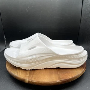 Hoka Men's Size 12 Ora Recovery 3 White Slip On Comfort Slide Sandals Shoes - Picture 1 of 7