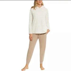 Max & Mia Women's 2 Piece Stripe Waffle Knit Lounge Set -XXL- TOAST Tan - Picture 1 of 6