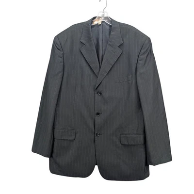 Milano Moda Hombres Pantalones de Vestir a Rayas 40L Blazer 46L Conjunto Plisado Negocios Informal Foto 1 de 4