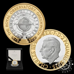 2025 - 2 LIBRAS Plata PROOF - Real Observatorio de Greenwich - REINO UNIDO - Picture 1 of 4