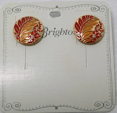 Pendientes Brighton TERRA NUEVOS CON ETIQUETAS $78 Oro Cristal Esmalte Flor Post Foto 1 de 3