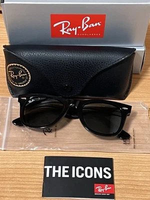 Ray-Ban Wayfarer RB2140 901 50-22 Occhiali da Sole - Nero/Verde - Image 1 of 4