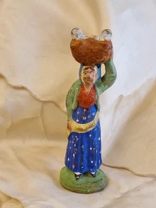 Statuina Presepio Terracotta Pastorella h. cm. 12x3,5 - Imagen 1 de 5