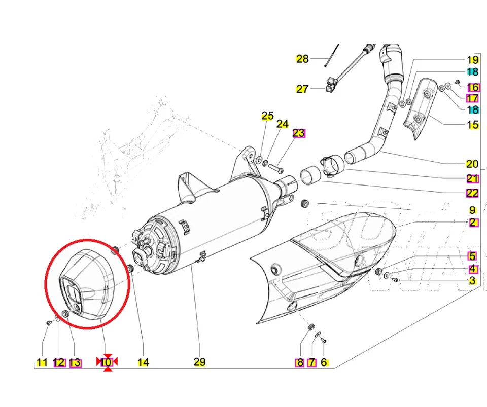 Protección De Escape Piaggio Para Beverly E5 Deep Black 300 2023 - Imagen 1 de 1