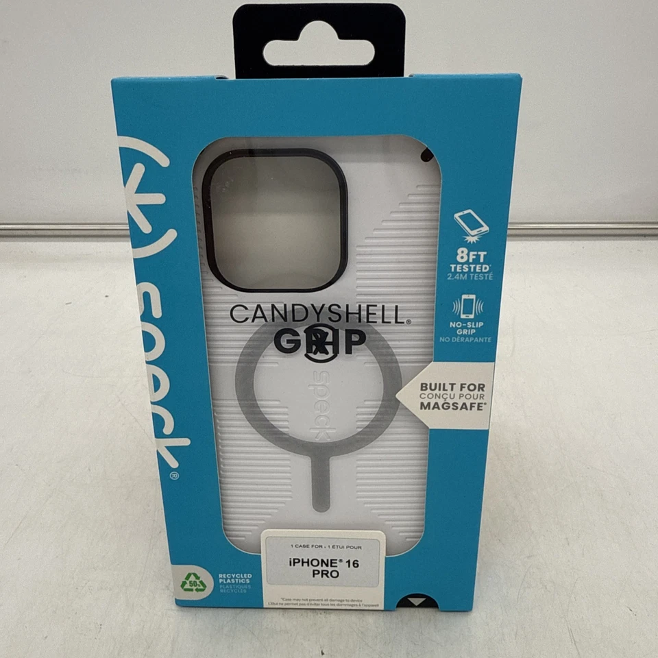 Empuñadura Speck iPhone 16 PRO CandyShell con MagSafe en Blanco y Negro NUEVA ENVÍO GRATUITA Foto 1 de 1