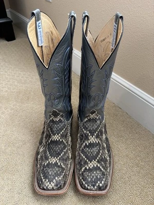 Top Anderson Bean Corte Oriental Serpiente de Cascabel y Gunmetal Talla 11EE USADO EN EXCELENTE ESTADO RARO Foto 1 de 4