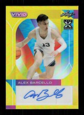 2023 Leaf Vivid #BA-AB1 Alex Barcello Yellow Prismatic Auto #'d /50
