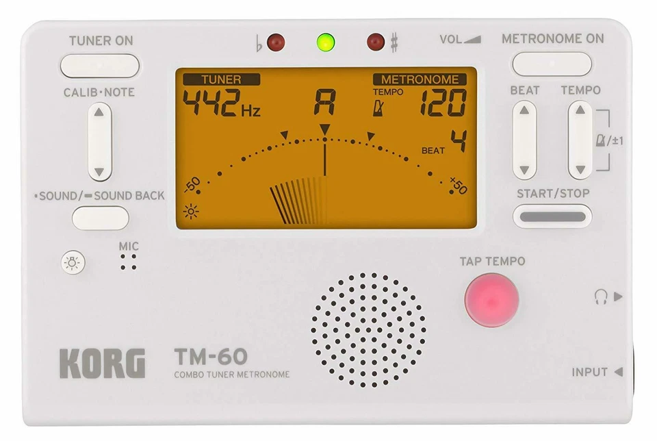 Korg Tm60 Instrument Tuner Metronome White TM60WH