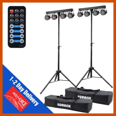 2 x Equinox MicroPar Bar System All-in-One T-Bar LED DMX Par DJ Disco Lighting - Image 1 of 4