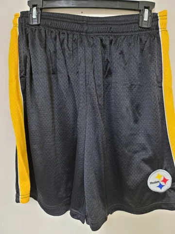 0724-5 Mens PITTSBURGH STEELERS Polyester Jersey SHORTS BLACK New Cover