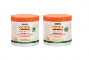 Cantu Argan Oil Leave-In Conditioning Repair Cream 16oz 453g - Pack of 2 - Picture 1 of 3