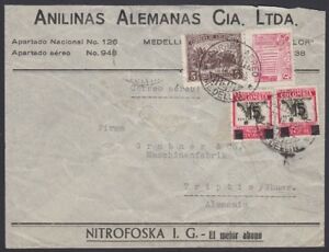 COLUMBIA, 1939. Cover 413, C120, RA4, Medellin - Germany