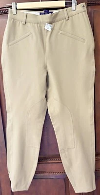 ❤️❤️Nuevo con etiquetas $1250 Colección R.Lauren Etiqueta Púrpura Pantalones de Equitación Beige Ecuestre 12/L Foto 1 de 4
