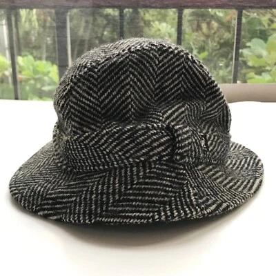 De colección Sombrero Kangol Blanford Espiga Trilby Mezcla Lana Blanco y Negro Talla Med Foto 1 de 4