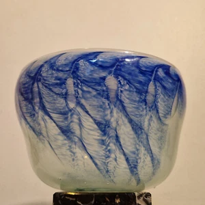 Biot - Signé Tomas - Grand bol / coupe en verre soufflé - Contemporain - D. 19 - Photo 1/16