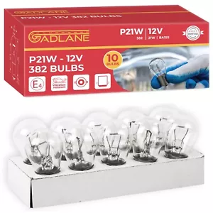 GADLANE 10 x 382 Bulbs P21W 12V 21W BA15S Stop Reverse Indicator Single Filament - Picture 1 of 6