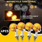 4X Motorcycle Turn Signals Light Blinker Chrome Amber For Suzuki Kawasaki P