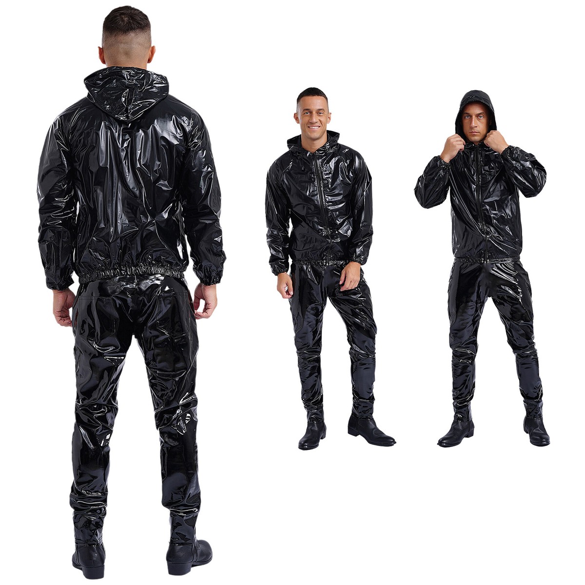 Qiekenao Saunaanzug Für Fitness & Gewichtsverlust - PVC Sweatsuit Damen & Herren