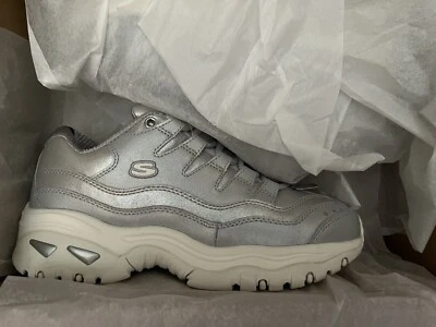 NIB WOMENS SKECHERS SNEAKERS/SHOES-SIZE 8-ENERGY-GLACIER VIEWS-SILVER - Image 1 of 2