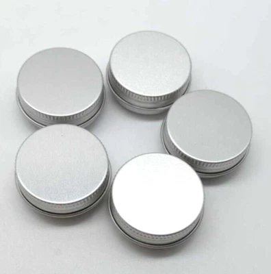1/2 oz Aluminum Tins With Lined Screw Top Lids Mini Lot 5 Tins NEW - Image 1 of 4