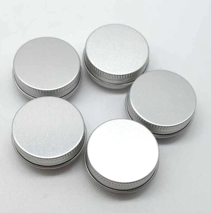 1/2 oz Aluminum Tins With Lined Screw Top Lids Mini Lot 5 Tins NEW - Image 1 of 4