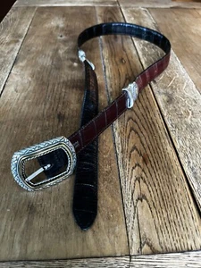 Brighton Marcus Two-Tone Reversible Belt black brown Medium 32 Women’s - Picture 1 of 5