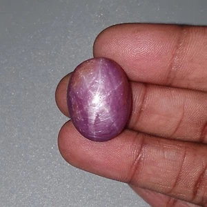 43,50 Karat natürlicher Stern Rubin ovaler Cabochon 6 Strahlen Edelstein aus Afrika 23*17 mm - Bild 1 von 5
