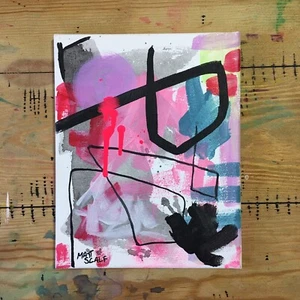 Matt Scalf 8x10 CANVAS Abstract Contemporary Graffiti Street Art Modern Signed - Picture 1 of 7