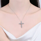 0.1CT*16 Crucifix Moissanite Pendant Necklace Women 925 Sterling Silver Jewelry