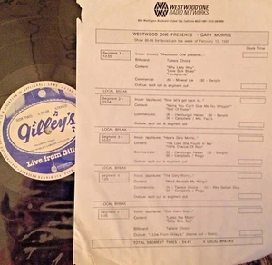 RADIO SHOW: LIVE FROM GILLEY'S: GARY MORRIS 2/15/88 LIVE IN CONCERT 10 TUNES - Picture 1 of 6