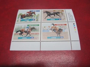 Canada Unitrade # 1791-94 46c CANADIAN HORSES LR INSCRIPTION BLOCK MNH - Picture 1 of 2