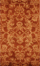 Orange 3' x 5' Indo Nepal Rug Hand Knotted Oriental Rug