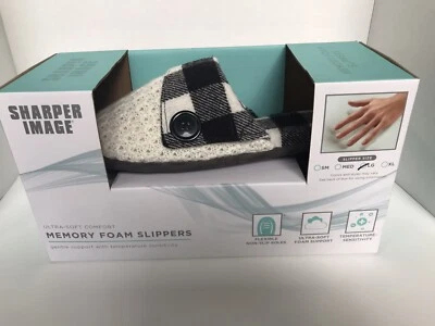 Sharper Image Ultra-Soft Memory Foam Slippers Size L - Image 1 of 3