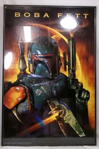 Lucasfilm 1997 Star Wars Official Fan Club Boba Fett Poster Framed - Picture 1 of 3