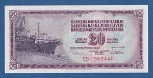 YUGOSLAVIA -- 20 DINARA ( 12.8.1978 ) -- UNC -- EB -- PICK 88a . - Picture 1 of 2