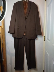 Traje Chaqueta y Pantalones Caravelli Italia para Hombre Marrón con Rayas Marrones - Imagen 1 de 11