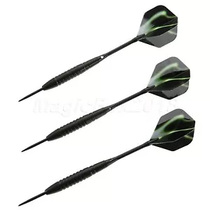3X Darts 22g/pc Steel Tip Dart With Aluminium Shafts and Green Aurora Flights - Picture 1 of 10