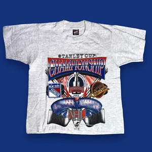 VTG 1994 NHL Stanley Cup hockey championship graphic T-shirt Youth 10-12 grey - Foto 1 di 6