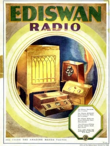 1930s Ediswan Vacuum Tube Poster 13 x 17 Giclee Print - Picture 1 of 1
