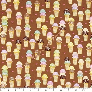 RILEY BLAKE ICE CREAM CONES #C6064-BROWN DESERT FABRIC PRICED PER 1/2 YD - Picture 1 of 2