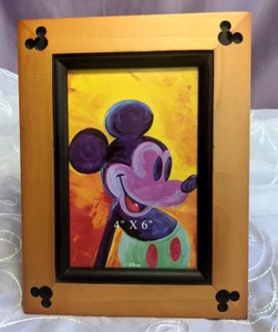 Mickey Mouse Ears-Cherry Wood 4"x6" Beveled Picture Frame-Disney Parks - Picture 1 of 5