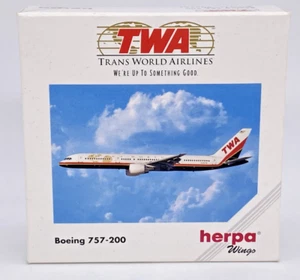 Herpa Wings 503761 TWA Trans World Airlines Boeing 757-200 1:500 Diecast NUEVO EN CAJA - Imagen 1 de 10
