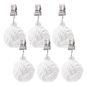 6 Pack Tablecloth Weights Heavy Cloth Pendant With Metal Clips Resin Cast Iron R - Picture 1 of 6