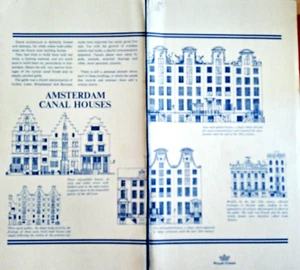KLM Menü dreifach gefaltet für Amsterdam-Athen-Dhahran-Dubai Service 101/2 Zoll x 6 Zoll - Bild 1 von 3