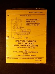 TM 9-2350-238-20P M578 Full Tracked Light Armored Vehicle Maintenance Manual NEW - Picture 1 of 1