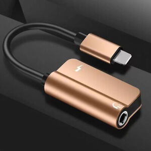 2 In 1 Audio Splitter Adapter 3.5mm Headphone Jack Adapter & Charger For iPhone