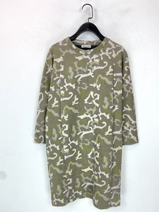 Whistles Short Jumper Dress 3/4 Sleeve Camouflage Cotton Size 10 - Picture 1 of 12
