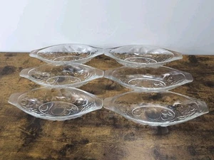 Vintage Luminarc Glass Desert Bannana split dishes boats 6x Retro Fruit Pattern - Picture 1 of 8