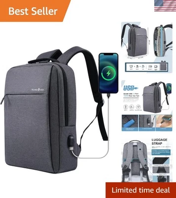 Elegante mochila para computadora portátil con carga USB de 15,6 pulgadas - Regalo perfecto para profesionales Foto 1 de 4